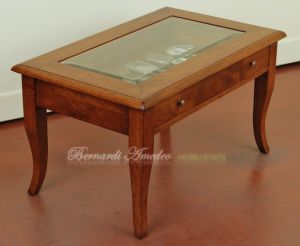TT20 Tavolino Da Salotto Noce Con Vetro Cassetto 100x55 03